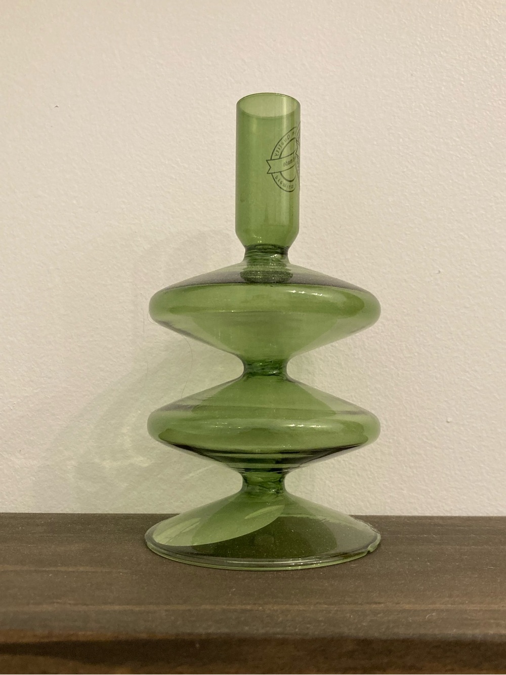 Anthropologie Modern Bubble Glass Candle Holder with Rounded Accent Base